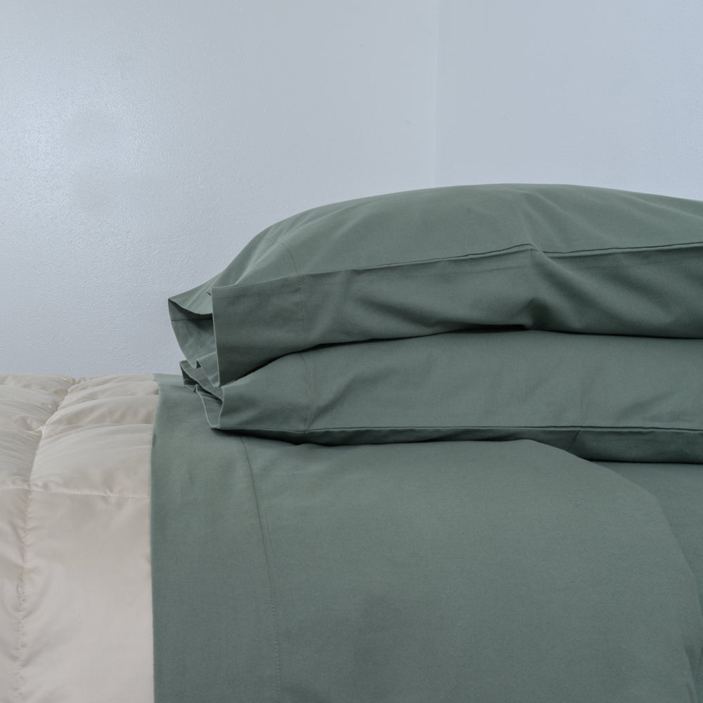 Velvet Flannel Sheet Set - Spruce Pillowcases
