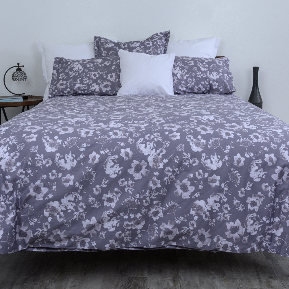 Blossom Sateen Duvet Cover Set Bed Image
